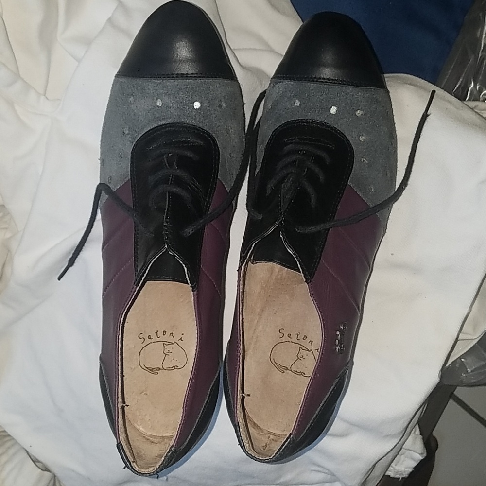 Purple Grey & Black Lace Up Booties